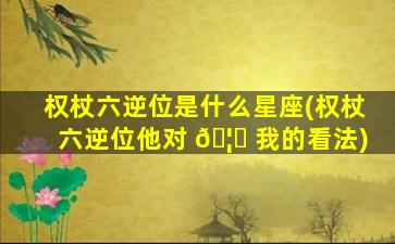 权杖六逆位是什么星座(权杖六逆位他对 🦍 我的看法)